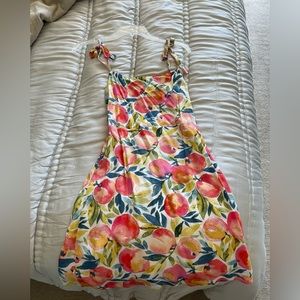 Isalis Peach print summer dress